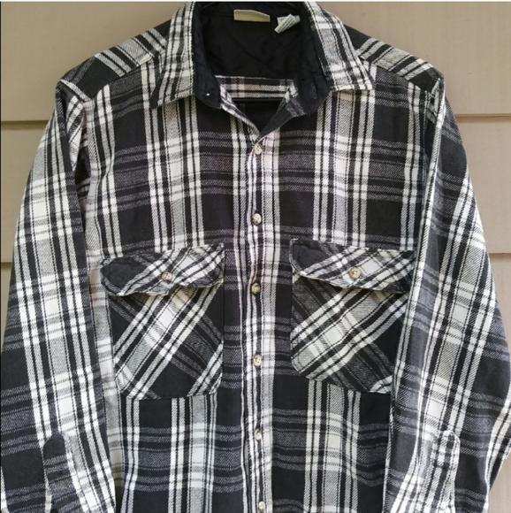 Vintage Black Plaid Thick Long Sleeve - Picture 5 of 9